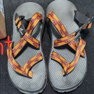 Chaco Sandals with Vibrant Orange and Black Straps